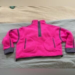 Free People Pink Fleece Pullover